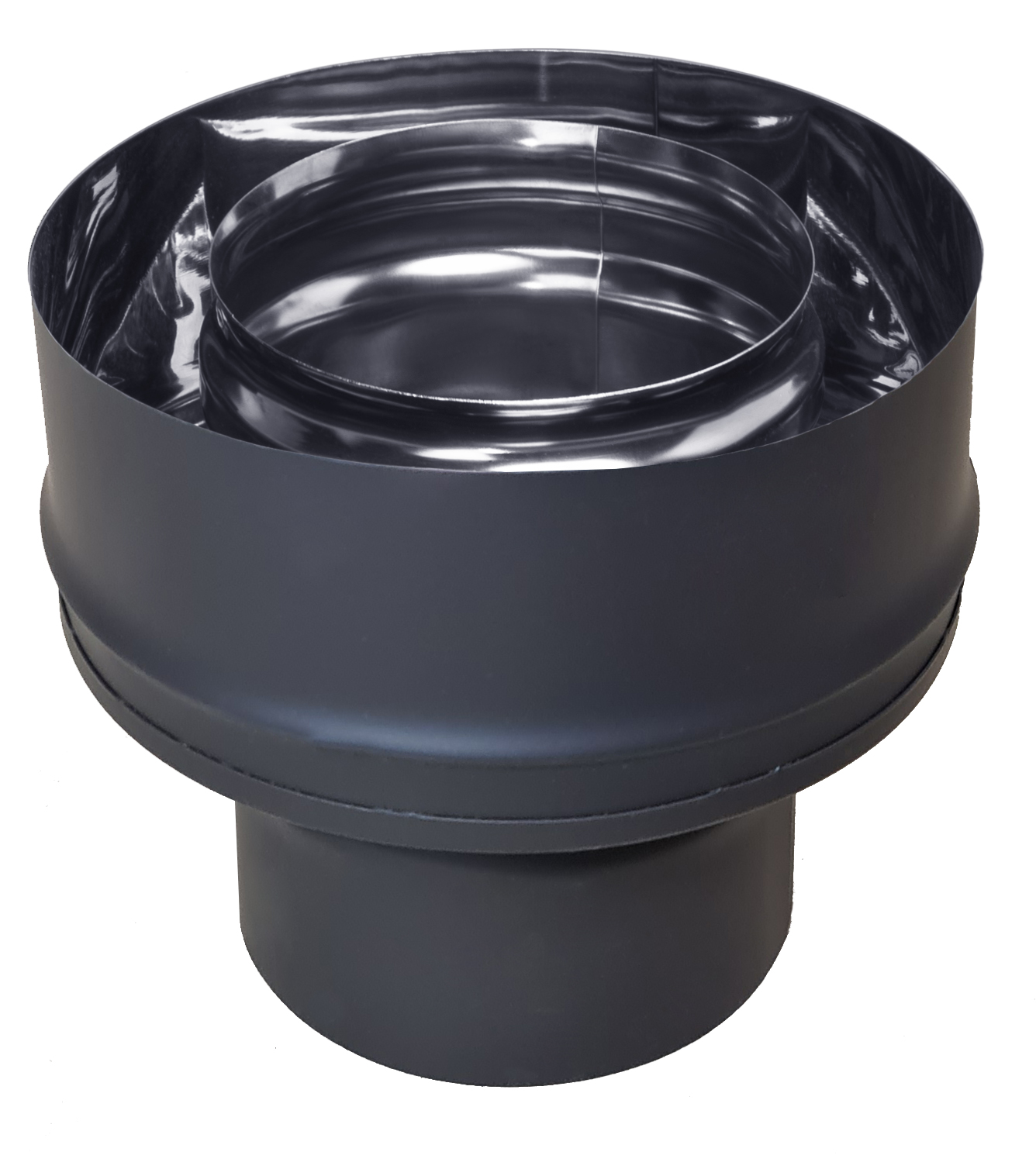 Старт-сэндвич (430/0,8 мм + нерж / эмаль /600° черная) Ф115х200 — изображение 1